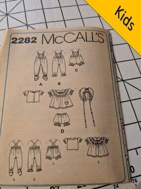 McCalls 2282 Infant Romper Dress Panties Blouse Hat UNCUT NEW